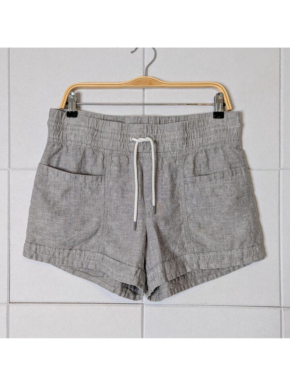 Athleta Cabo 100% linen pull on shorts